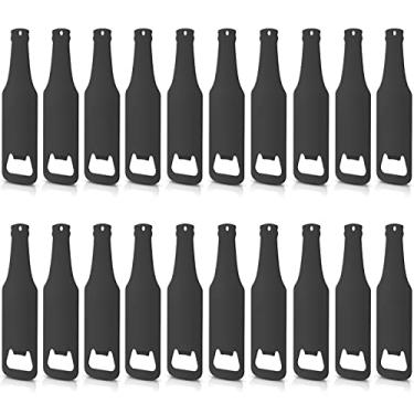 Imagem de Abridor de garrafas plano de aço inoxidável 30 peças Groomsmen carteira abridor de garrafas de cerveja para cozinha, bar, restaurante, dama de honra de casamento, preto