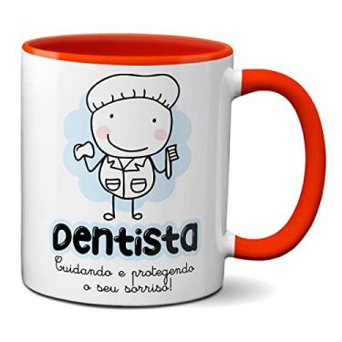 Imagem de Caneca Odontologia Seu Sorriso Protegido e Bem Cuidado! (Vermelha)