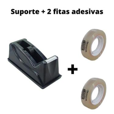 Imagem de Suporte Porta Fita Adesiva Durex + 2 Fitas Adesivas Com 30Mt - Cavia