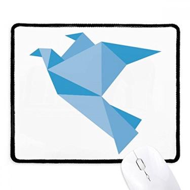 Imagem de Mouse pad origami abstrato azul padrão pombo borda costurada tapete de borracha para jogos