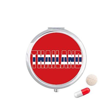 Imagem de Porta-comprimidos com nome da bandeira da Tailândia, caixa de armazenamento de medicamentos