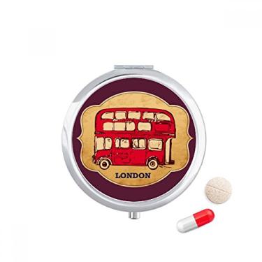 Imagem de Porta-comprimidos, caixa de armazenamento de medicamentos com compartimento duplo vermelho do Reino Unido Londres