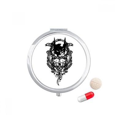 Imagem de Caixa de comprimidos com estampa de esqueleto pirata para guardar remédios