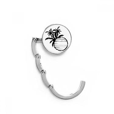 Imagem de Gancho de mesa de coqueiro de praia preto com extensão de fecho decorativo dobrável