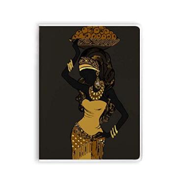 Imagem de Diário feminino africano preto capa de goma para caderno diário capa macia