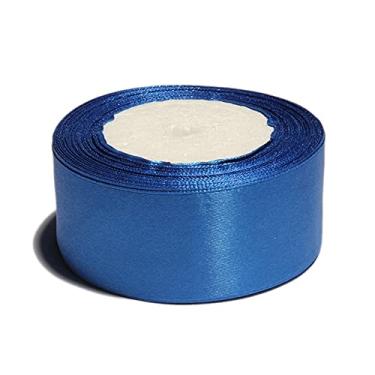 Imagem de SOUGAO Fita de cetim de seda rolo de cetim fita de tecido (40 mm de largura 22 m de comprimento), use para embalagem de presente, artesanato, costura, fita de cabelo de casamento (azul royal)