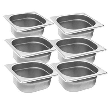 Imagem de Conjunto 6 CUBAS Gastronômicas Em INOX GN 1/6x65 mm 1 Litro Originais ZAHAV