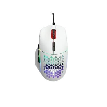 Imagem de Glorious Mouse gamer modelo I com fio – Superleve de 69 g, 2 botões trocáveis, RGB, pés PTFE, 9 botões programáveis, descanso lateral para polegar – branco