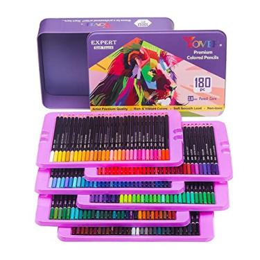 Imagem de Art Supplies Conjunto de 180 lápis de cor com número de cor, núcleo macio à base de óleo de 3,8 mm, material de arte profissional para artista, professor, estudantes, adolescentes, presentes em caixa