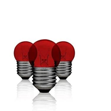 Imagem de Kit 10 Lâmpadas Bolinha Bg-35 Vermelha E-27 7w 220v