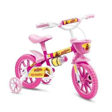 Imagem de Bicicleta Infantil Aro 12 Colli Xicória - Rosa com Branco