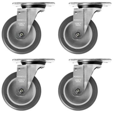 Imagem de Rodizio Giratório 4 Peças 6 POL PVC para até 85kg - GL612-BP SCHIOPPA