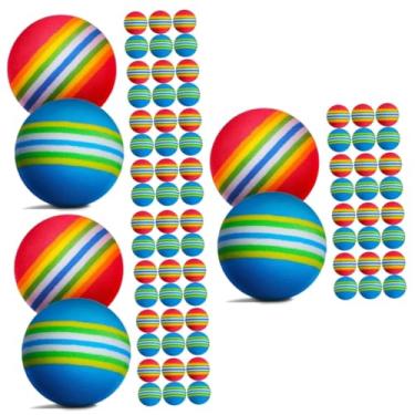 Imagem de YARNOW 78 Peças bola de arco-íris bolas de golfe esportivas fato de treino suprimentos para jogos de bocha bolas de golfe coloridas portátil bola de treinamento adereços praticar bola Eva