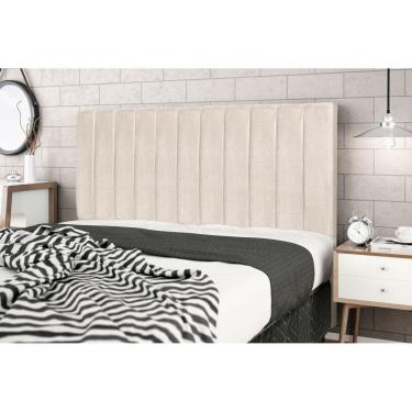 Imagem de Cabeceira Leblon 1,93 bege king decoração super luxo linha quratos sofisticados - Jbe M...