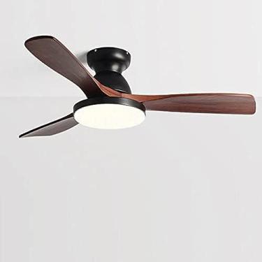 Imagem de Ventilador de teto mudo criativo luz de madeira grandes lâminas de ventilador 3 engrenagens luz do ventilador de velocidade do vento sala de jantar sala de estar quarto lounge ventilador de