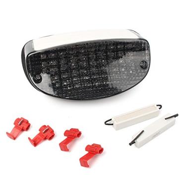 Imagem de Mallofusa Luz traseira de LED para motocicleta, luz traseira de freio integrada, compatível com SUZUKI GSX650F 2008-2009/ GS500F 2003-2005/1999-2005 HONDA SHADOW SPIRIT 1100 Lente fumê
