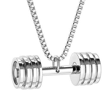 Imagem de YTIYT Colar para urna de cinzas colar de urna de cremação com halteres pingente de cinzas de aço inoxidável lembrança de cinzas, Aço inoxidável, não conhecido