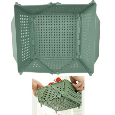 Imagem de Cesta Secar Frutas Verduras Vegetais Lava Escorre Drena Alimentos Louça Organizador