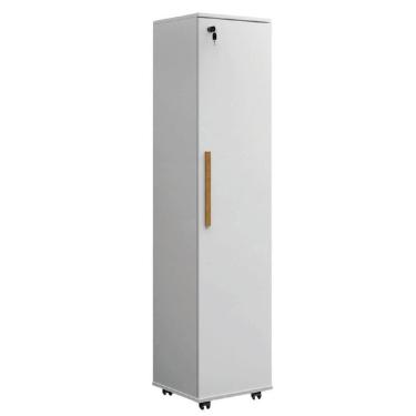 Imagem de Armário Multiuso Para Escritório Com Chave E Rodízios 1 Porta Lune Branco J&a Branco