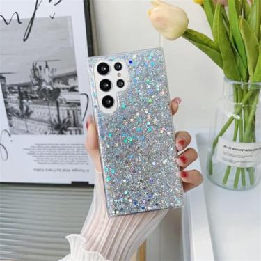 Imagem de Para Samsung Galaxy S23 Ultra S22 Plus S21 S20 FE S7 S8 Edge S9 S10 Note 20 Capa de silicone com glitter macio capa brilhante, prateada, para Samsung S9 Plus