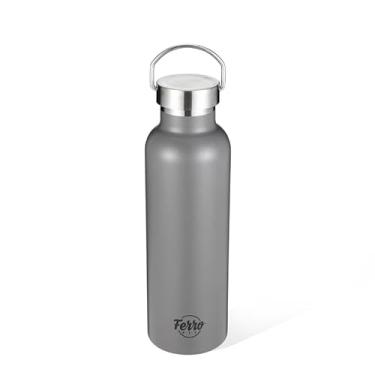 Imagem de Garrafa Térmica de Inox, Quente e Frio, para Academia, Corrida, Crossfit, Pedal, Ioga, Escritório Para Café, Água, Chá, Mate, Chimarrão, Tereré Gelado - (Cinza, 750 ml)