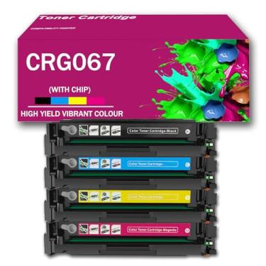 Imagem de Cartucho de toner compatível com 4 cores para Canon CRG067 para substituição a laser colorido MF650C 651Cw MF651Cw MF653Cdw MF654 MF654Cdw MF656Cx MF656Cdw MF657Cdw LBP630C 631C LBP633Cdw impressora 4