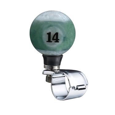 Imagem de Lunsom Botão giratório de volante, botão giratório suicida botão de energia bilhar alça de bola girando impulsionador de direção interior acessórios de carro, verde