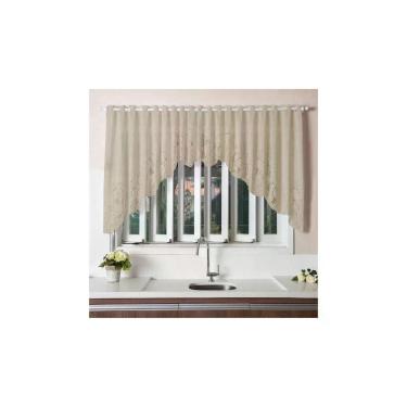 Imagem de Cortina para Cozinha Donna Inter 300x100 cm Renda Cascata Tulipinha Desert