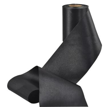 Imagem de Fita de cetim de cor sólida, sem rugas, fita de tecido sedoso para cerimônia de corte, faixas, cadeira, mesa, carro, laços, artesanato, costura, decoração de festa de casamento (preto 10 cm de