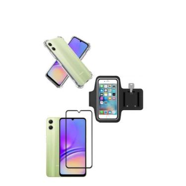 Imagem de Kit Braçadeira Samsung Galaxy A05 + Película De Vidro 3D + Capa
