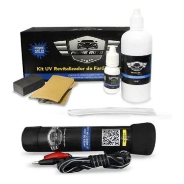 Imagem de Verniz Recuperação De Faróis E Lanternas Vapor Uv Polimero Azul Kit To