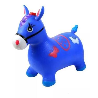 Imagem de Cavalinho Upa Upa Musical Com Luz Brinquedo Pula Pula.Azul - toys