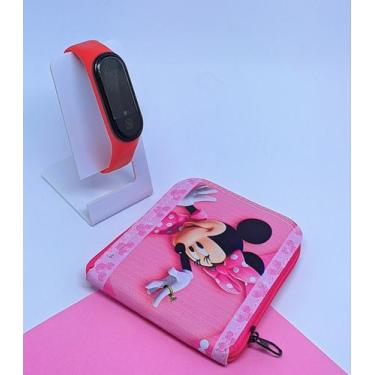 Imagem de Kit Relógio Digital Led Silicone Prova água Ajustável para Crianças + 