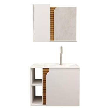 Imagem de Gabinete Banheiro Lotus com 2 Portas Espelheira e Cuba - Loja DoceLar,