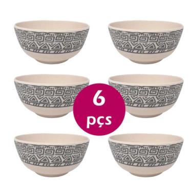 Imagem de KIT 6UN TIGELA BOWL CUMBUCA FIBRA DE BAMBU 300ml SOPA CALDO - YAZI