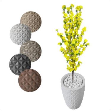 Imagem de Cerejeira Amarela Flor Artificial para Sala com Vaso Decoração - Flor 