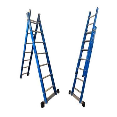 Imagem de Escada em Fibra Tesoura Extensível 7x12 Degraus 2,20x3,80m Premium WBe