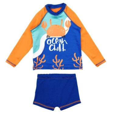 Imagem de Conjunto Menino Blusa Sunga Juvenil Praia Natação Piscina - Fofotinhos