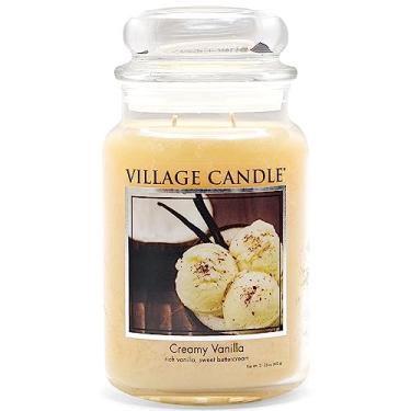 Imagem de Village Candle Vela perfumada em pote de boticário grande de baunilha cremosa, 600 g, marfim