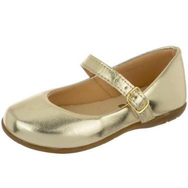 Imagem de Sapatilha Infantil Menina Sapato Boneca Liso Klicpé, Dourado, 33