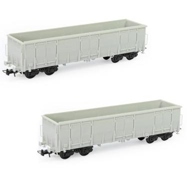Imagem de C8742JJ 2 peças escala HO 1:87 em branco gôndola desmontado modelo de carro ferroviário DIY Wagon