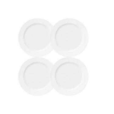 Imagem de Jogo 4 Pratos Rasos Capri 25cm Porcelana Branca Germer - Germer Porcel