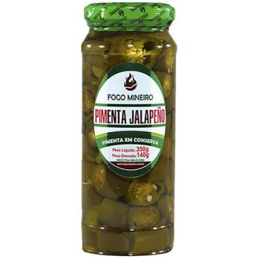 Imagem de Pimenta Jalapeño Verde Fatias Conserva 350g Fogo Mineiro