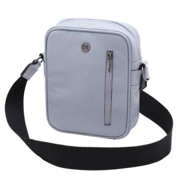 Imagem de Bolsa Crossbody de Couro Mariart Amy, Azul bebê