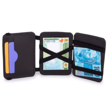 Imagem de Carteira Mágica Em Couro Tripla Espaço CNH Cédulas Notas Envio Imediat