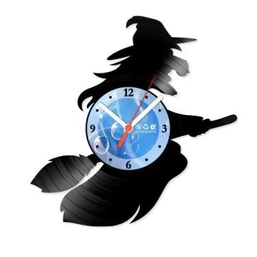 Imagem de Relógio De Parede Disco Vinil Diversos - Bruxa na Vassoura - VDI-157 -