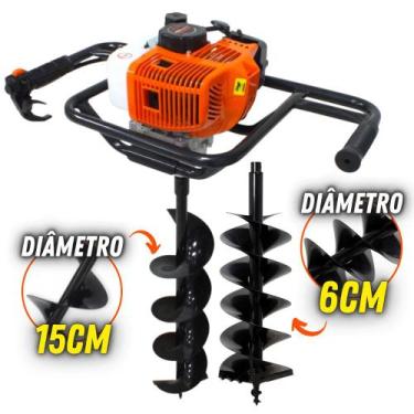 Imagem de KIT Perfurador de Solo Vulcan VPS520-S 2T 52CC com Broca 80x15cm + Bro