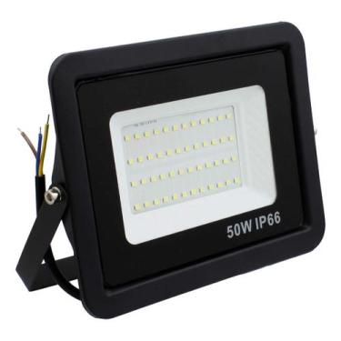 Imagem de Refletor LED Branco Holofote Bivolt Alfacell 50W 48 Leds Resistente a 