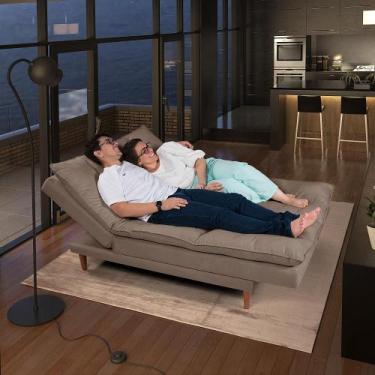 Imagem de Sofá Cama Vancouver com Banqueta Suede - Casa Imperial, Chocolate 377