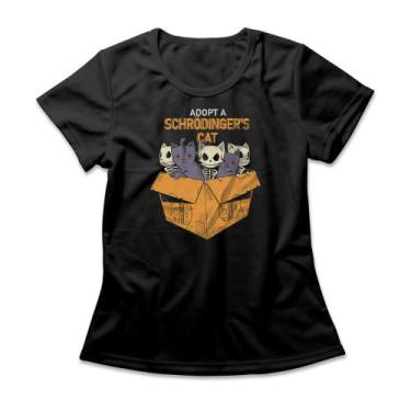 Imagem de Camiseta Feminina Adopt A Schrödinger's Cat - Studio Geek, 2P, Preto